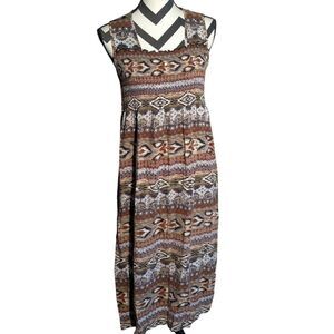 Notations Petite PM Tribal Ikat Print Sleeveless Maxi Dress